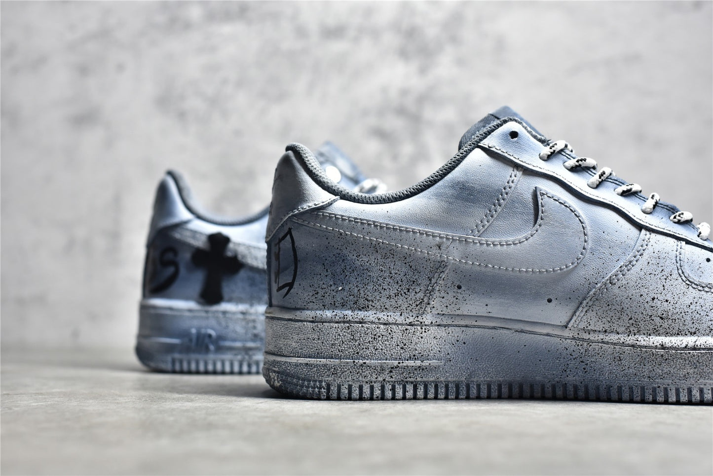 AF1 Chrome Hearts Cross Oil Splashed