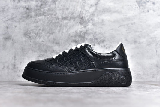 GG Embossed Black Leather