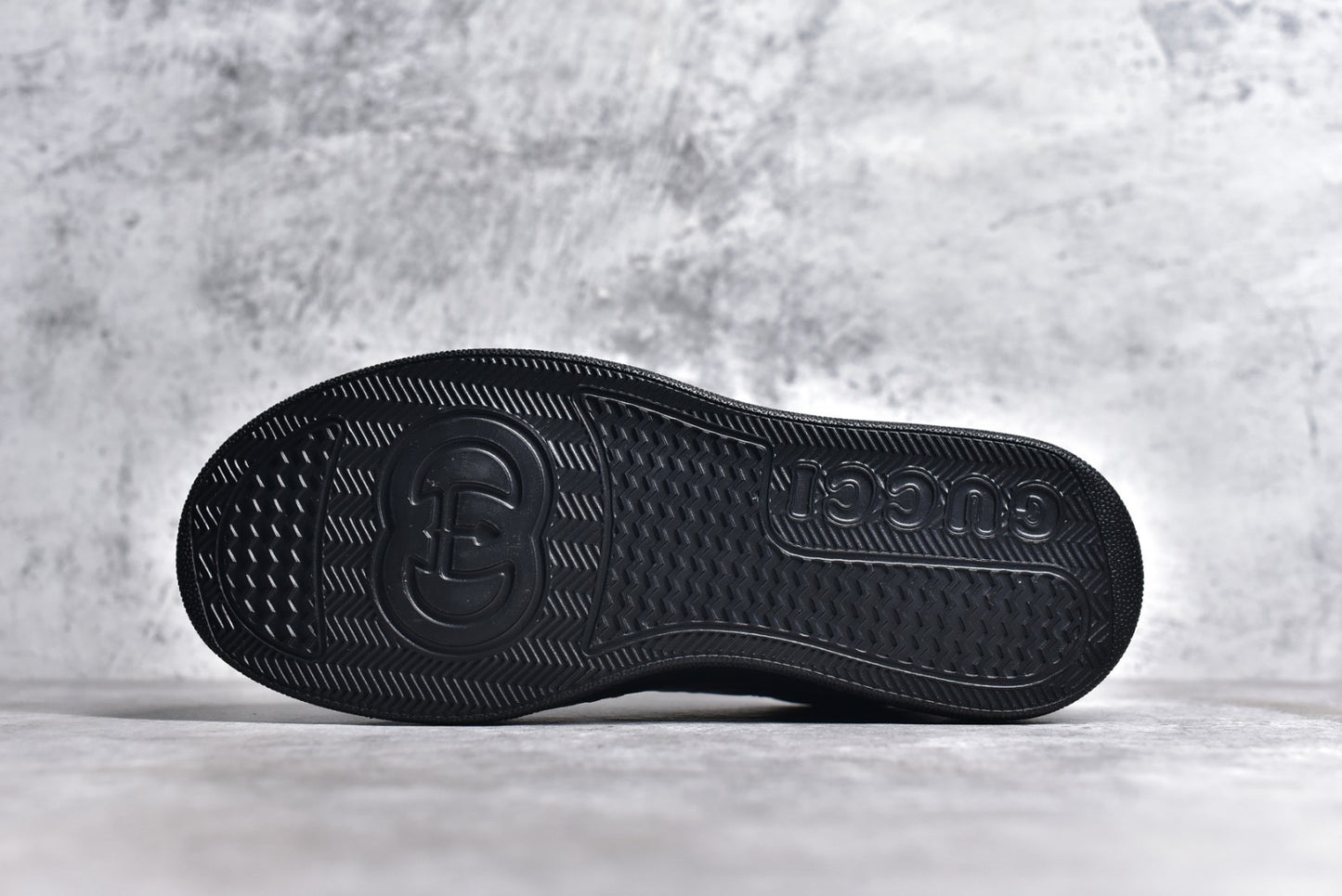 GG Embossed Black Leather