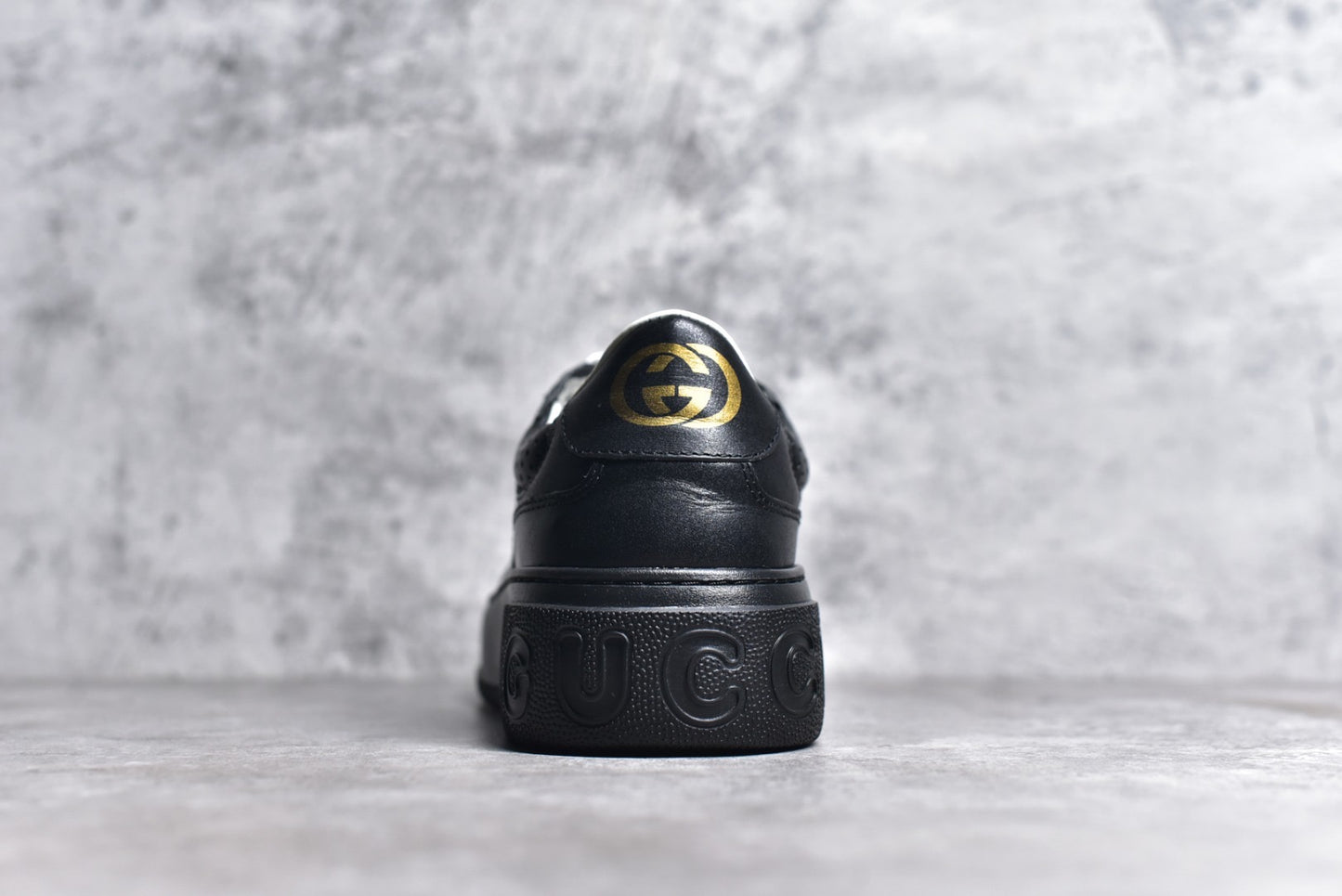 GG Embossed Black Leather