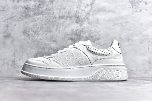 GG Embossed White Leather