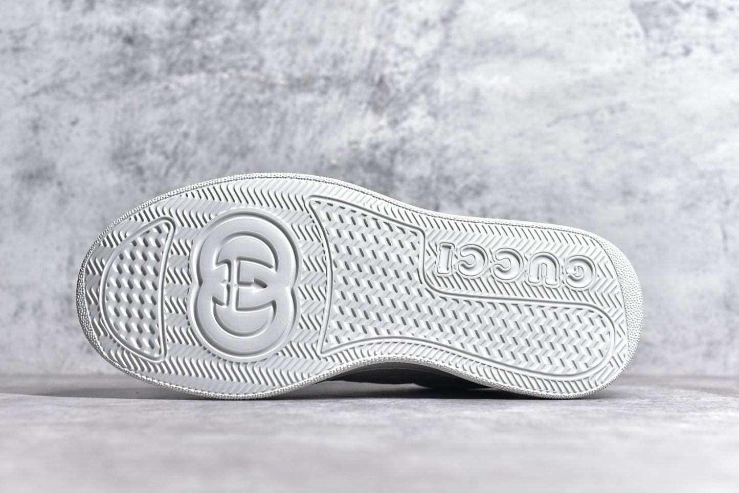 GG Embossed White Leather
