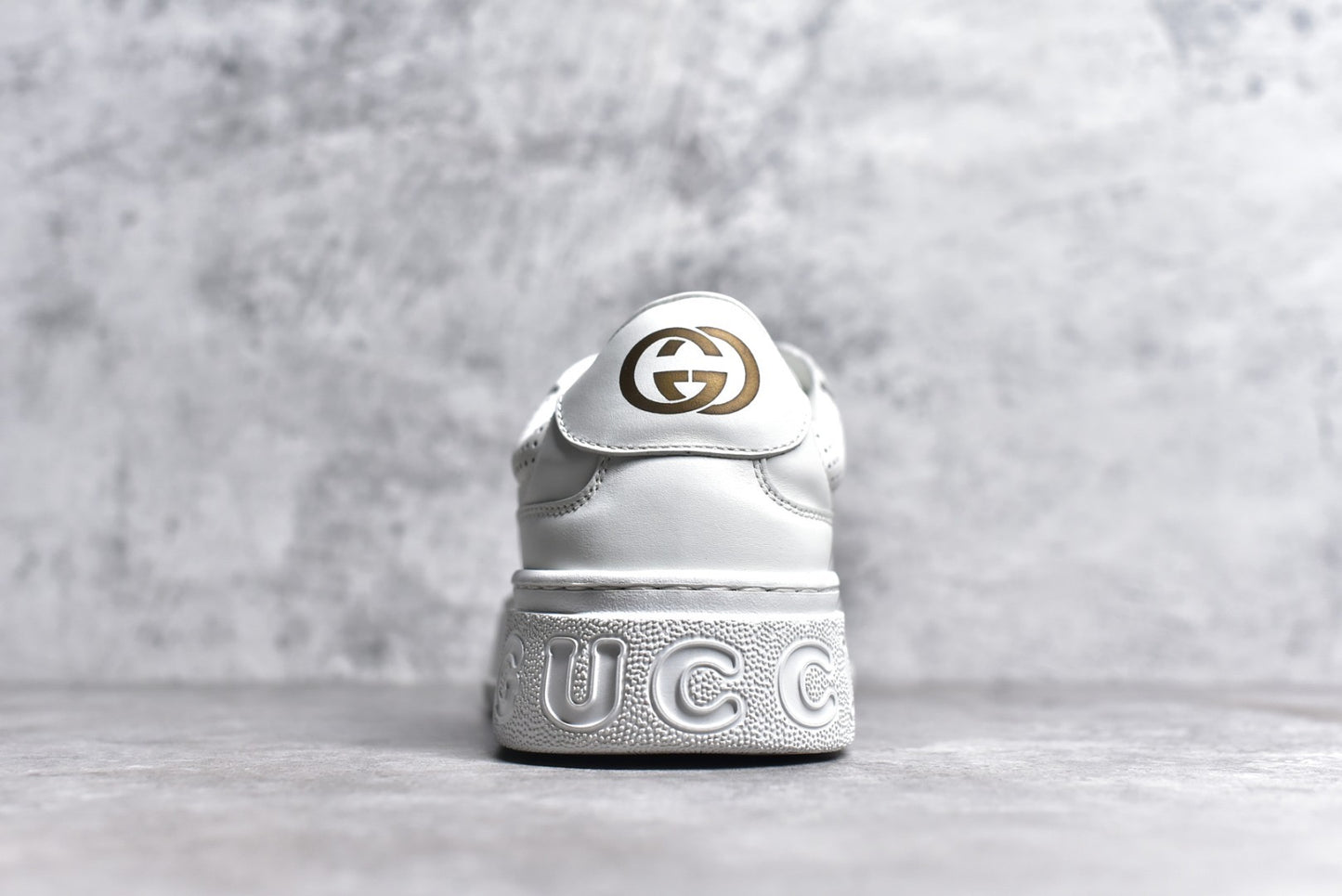 GG Embossed White Leather