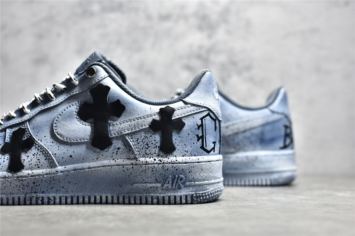 AF1 Chrome Hearts Cross Oil Splashed